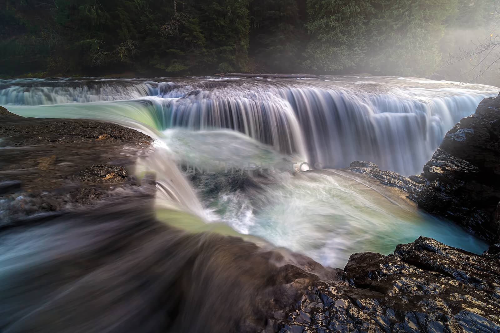 At the Top of Lower Lewis River Falls by Davidgn