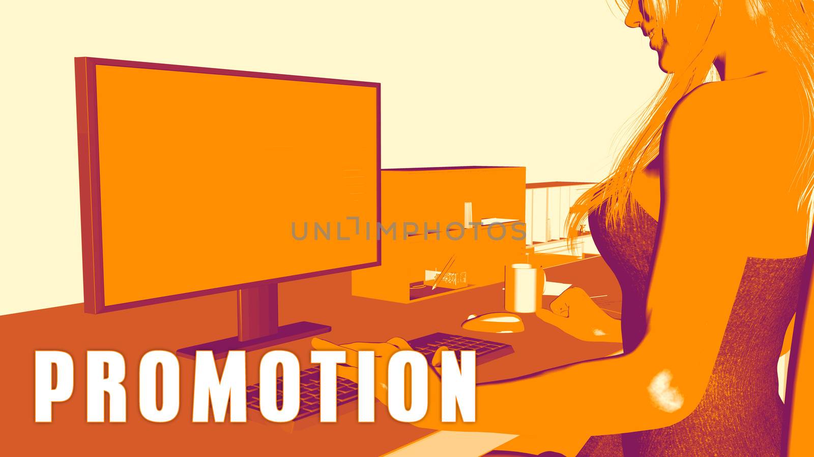  Promotion Concept Course with Woman Looking at Computer