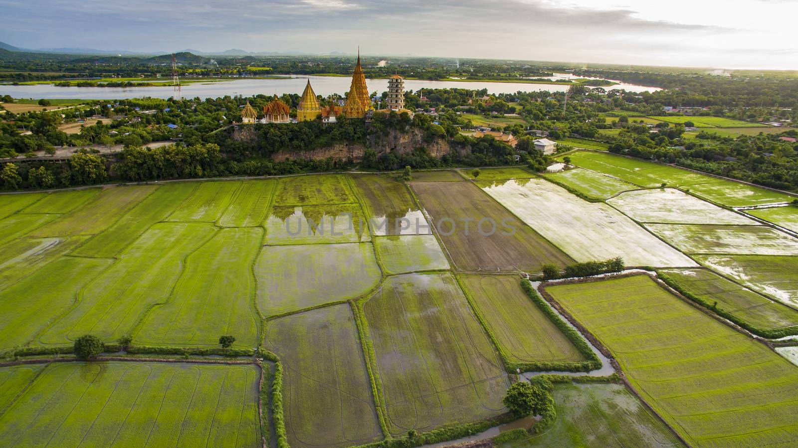 aerial view of wat thum suae tiger cave in kanchanaburi western thailand important religion landmark