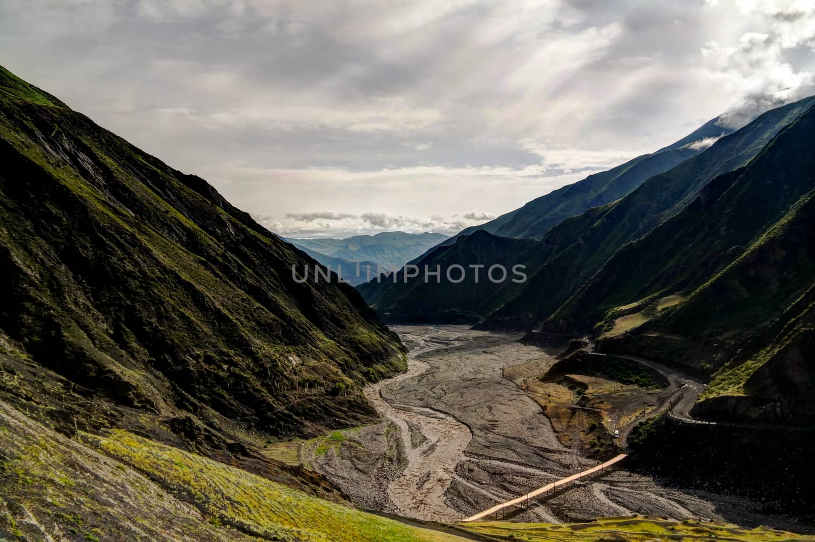 Panorama of Akhtychay river and valley, Midjakh Akhty Dagestan Russia by homocosmicos