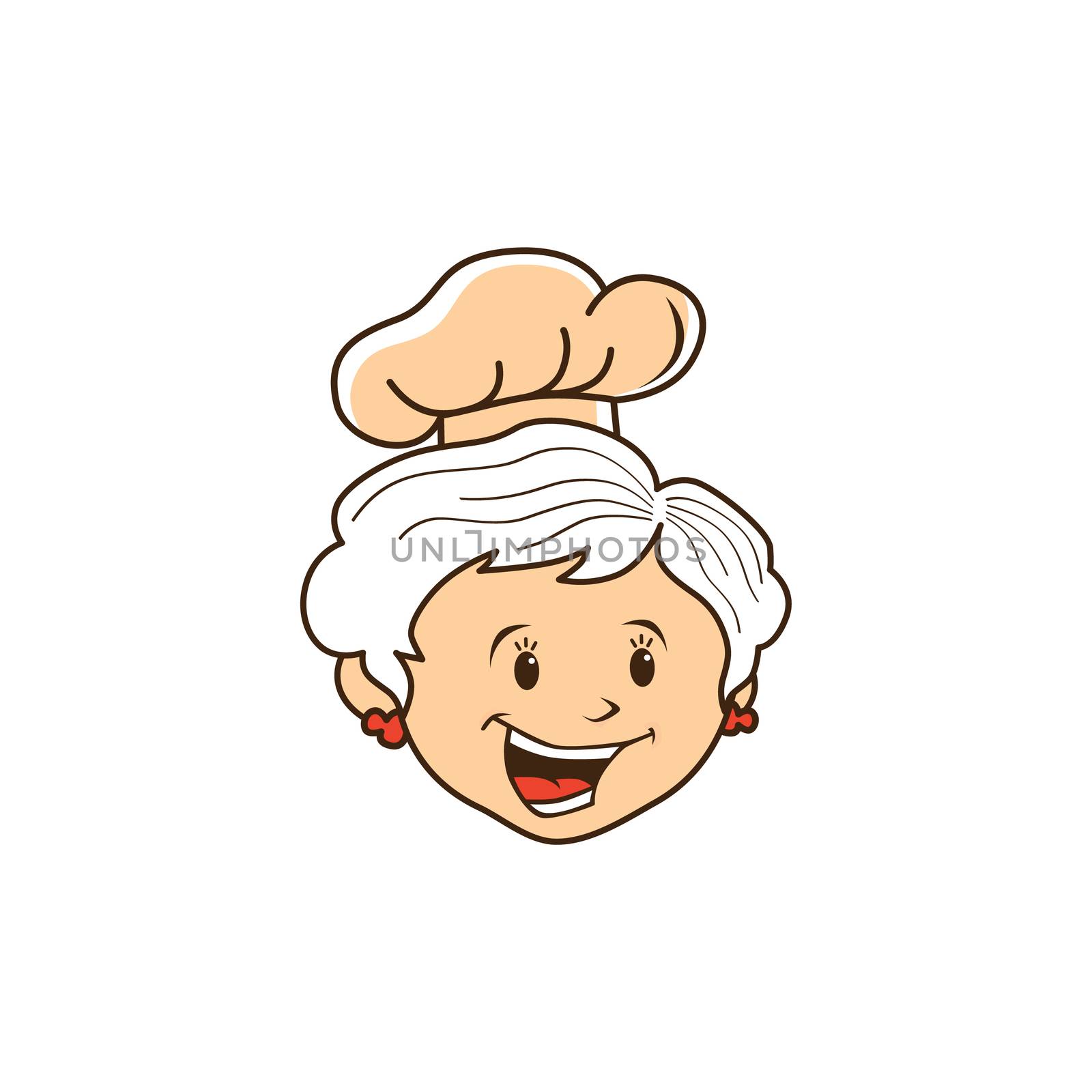 grandma chef cartoon theme vector art illustration