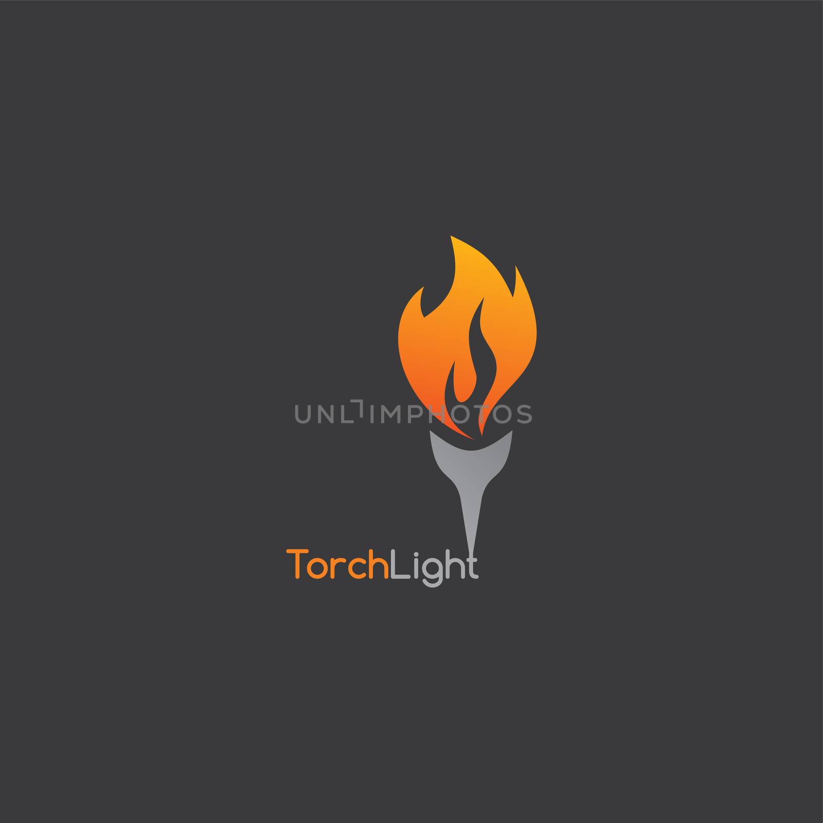 fire torch theme template vector art illustration