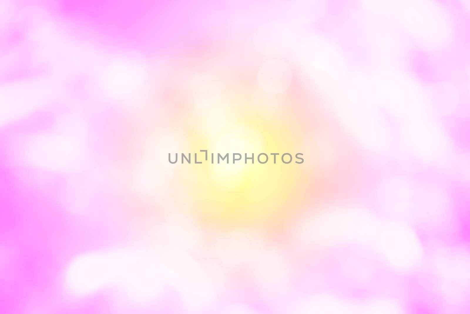 Pink and center yellow color bokeh dream background