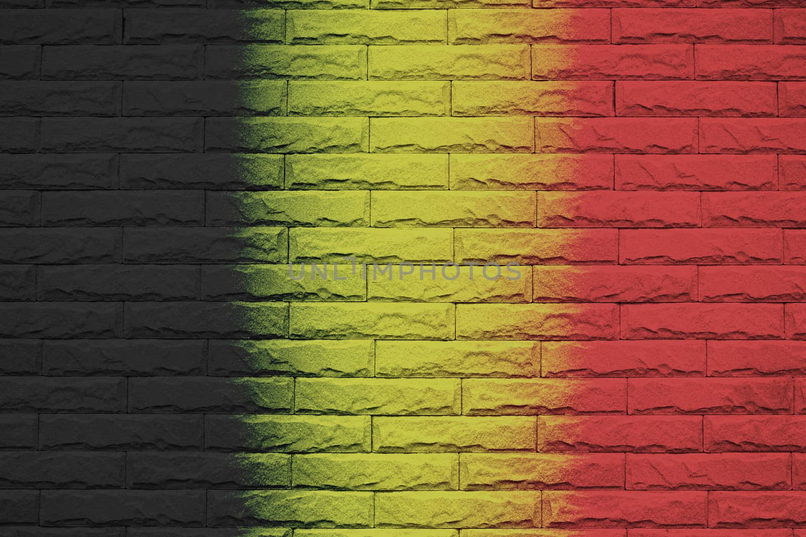 Belgium brick wall background, National flag by worrayuth