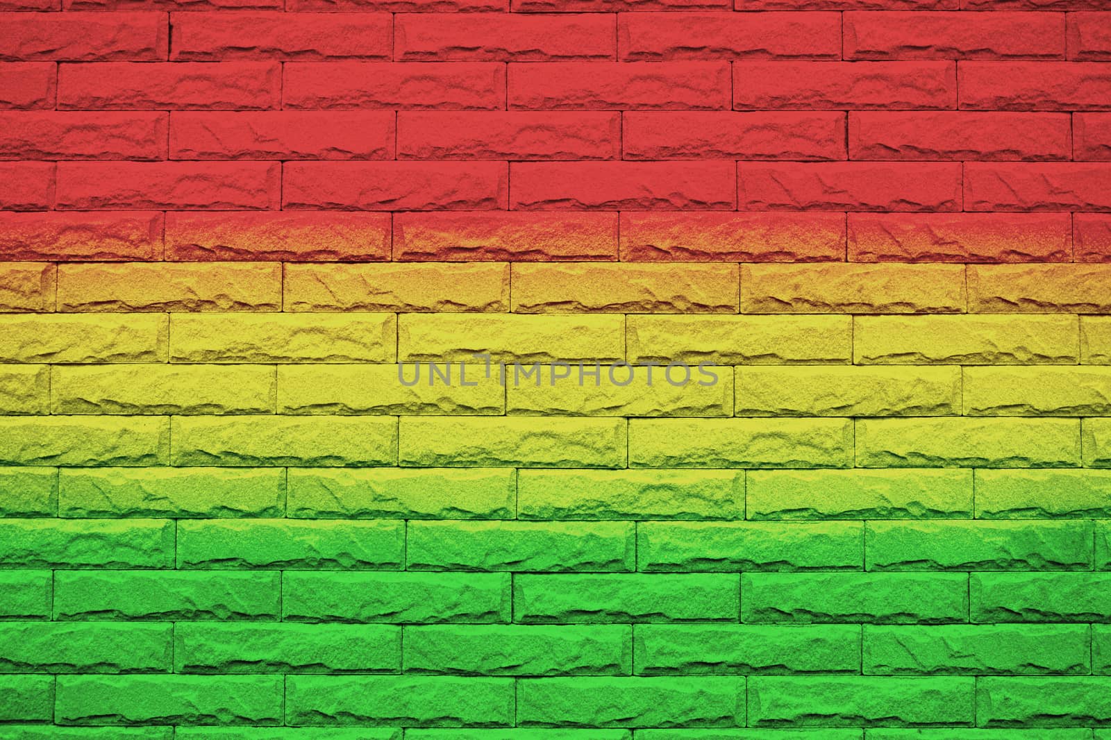 Bolivia brick wall background, National flag