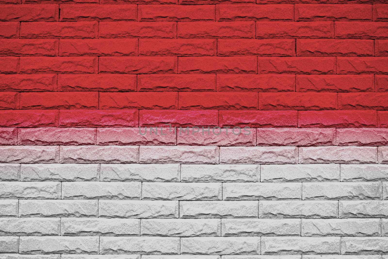 Indonesia brick wall background, National flag by worrayuth