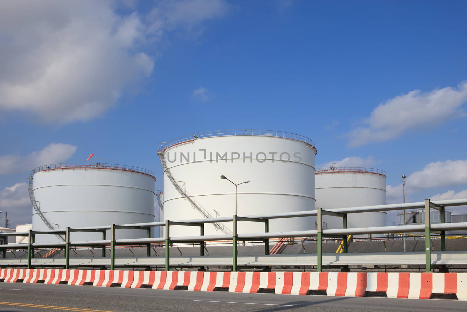 oil storage tank in heavy petrochemical industry estate