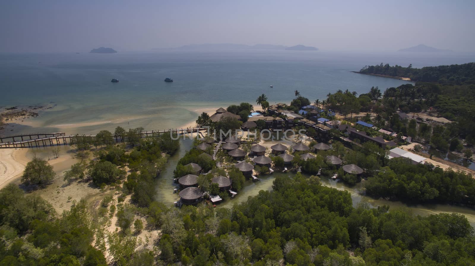 aerial view of payam island ranong province andaman sea southern of thailand