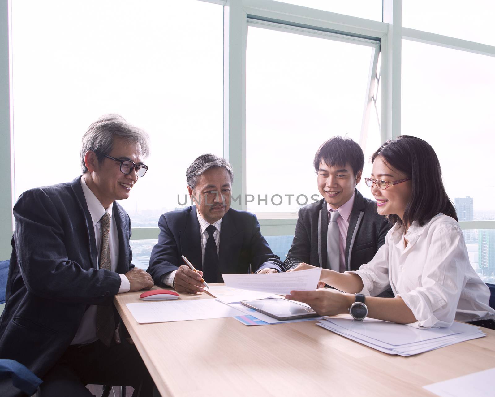 team of business working people  explain project planing and talk about project solution report in office meeting room