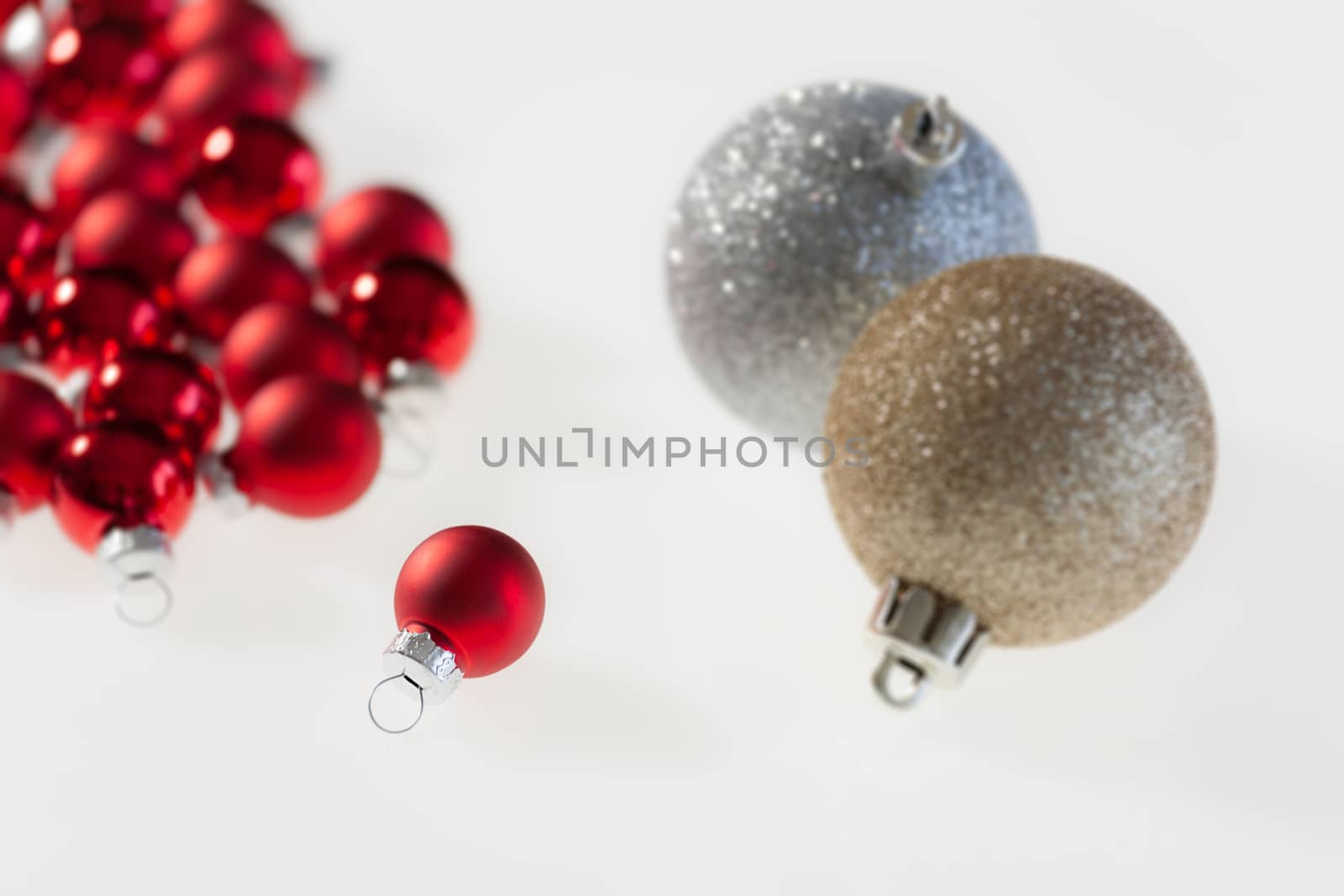 Christmas balls on a white background