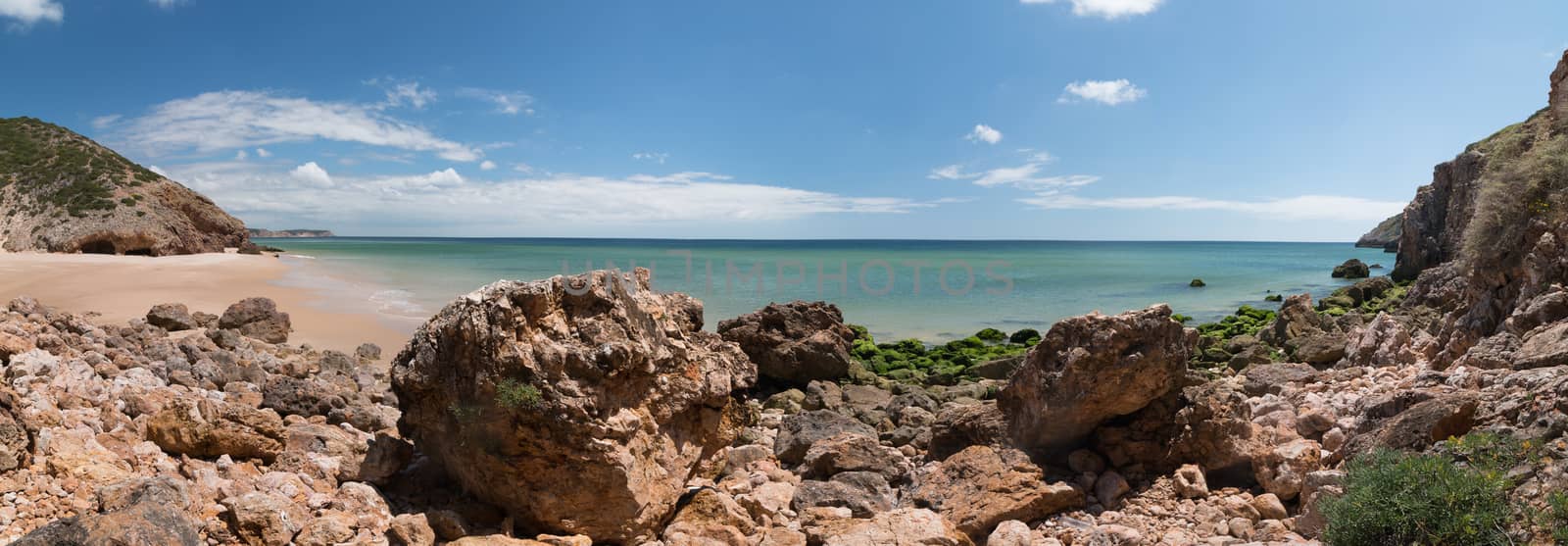 Isolated beach of Furnas located in the beautiful Algarve region, Portugal.