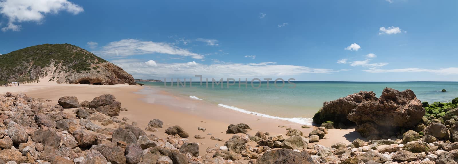 Isolated beach of Furnas located in the beautiful Algarve region, Portugal.