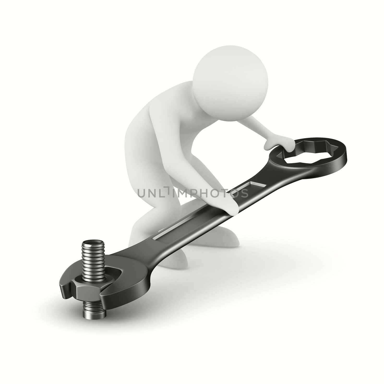 Service works on white background. Isolated 3D image by ISerg