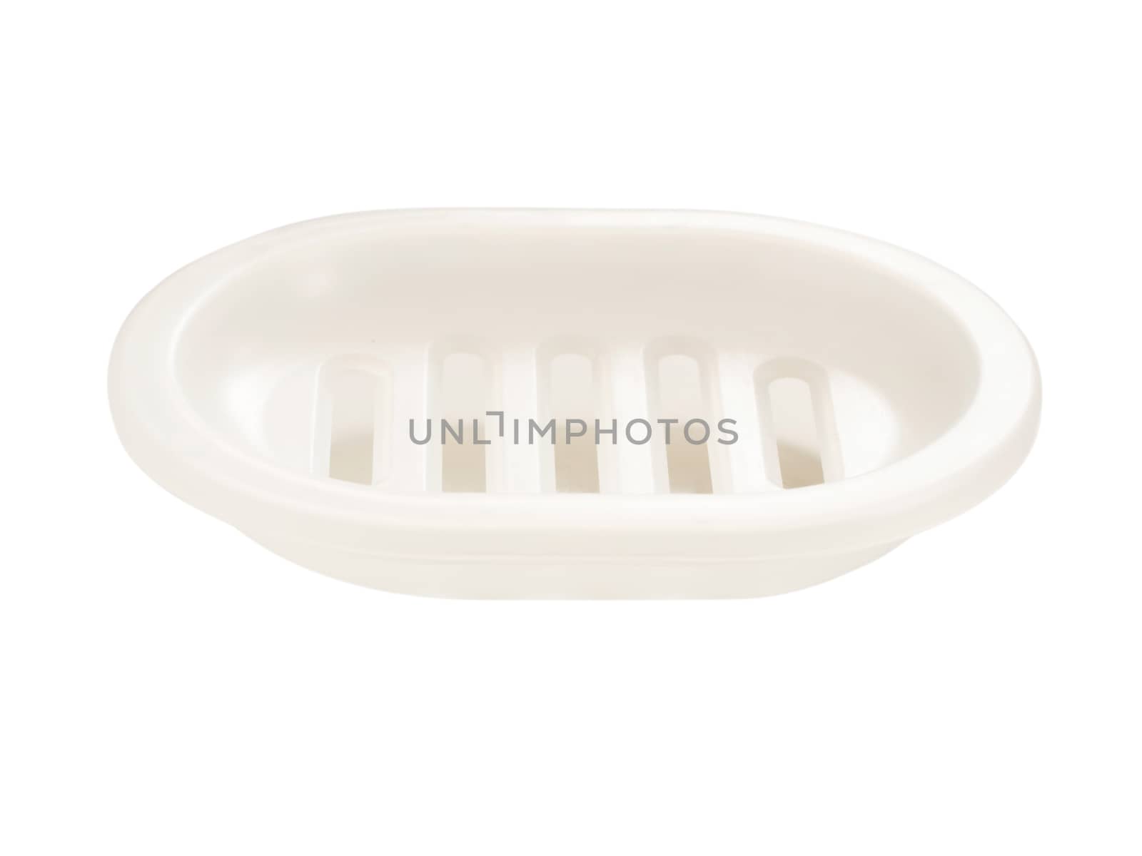 Empty soap dish isolated on white background? Minimalistic modern plastic soap dish