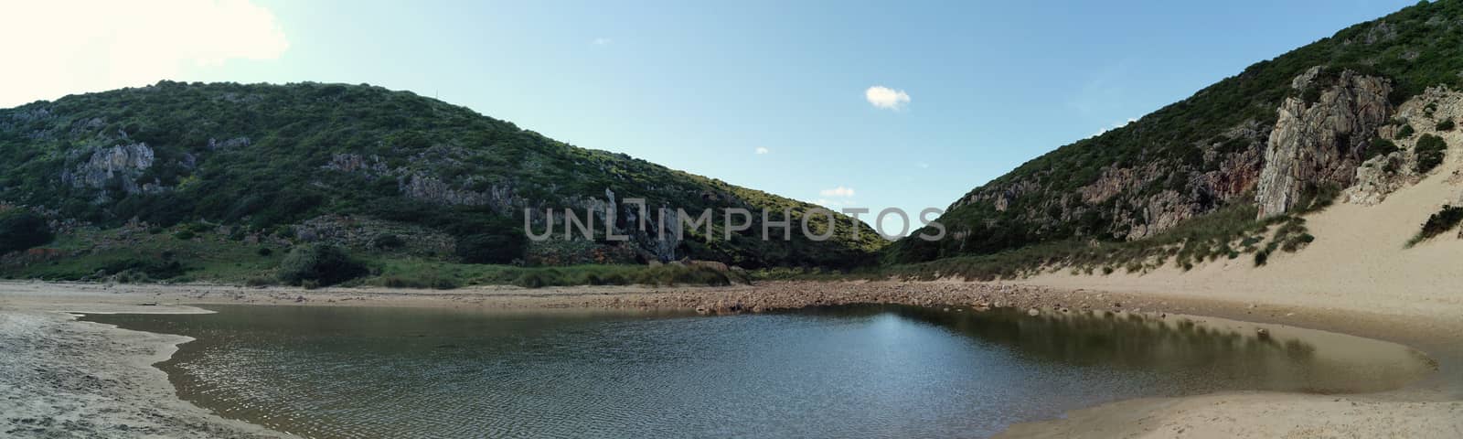 Isolated beach of Furnas in the algarve region, Portugal.