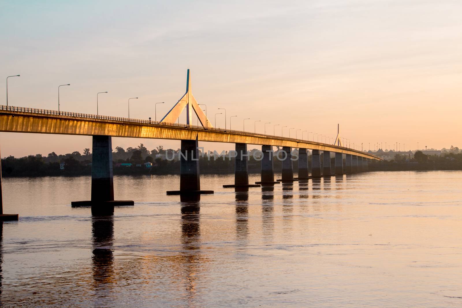 Friendship Bridge Thailand - Laos Mukdahan ,Sun rise