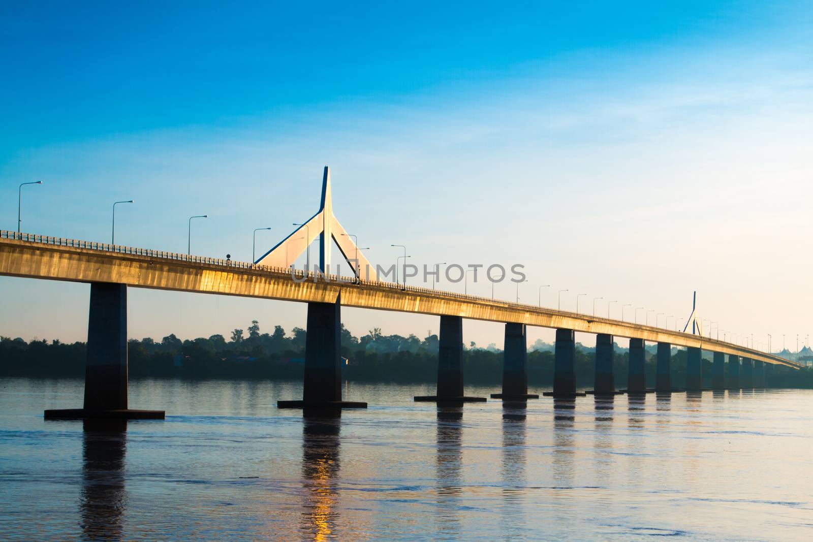 Friendship Bridge Thailand - Laos Mukdahan ,Sun rise