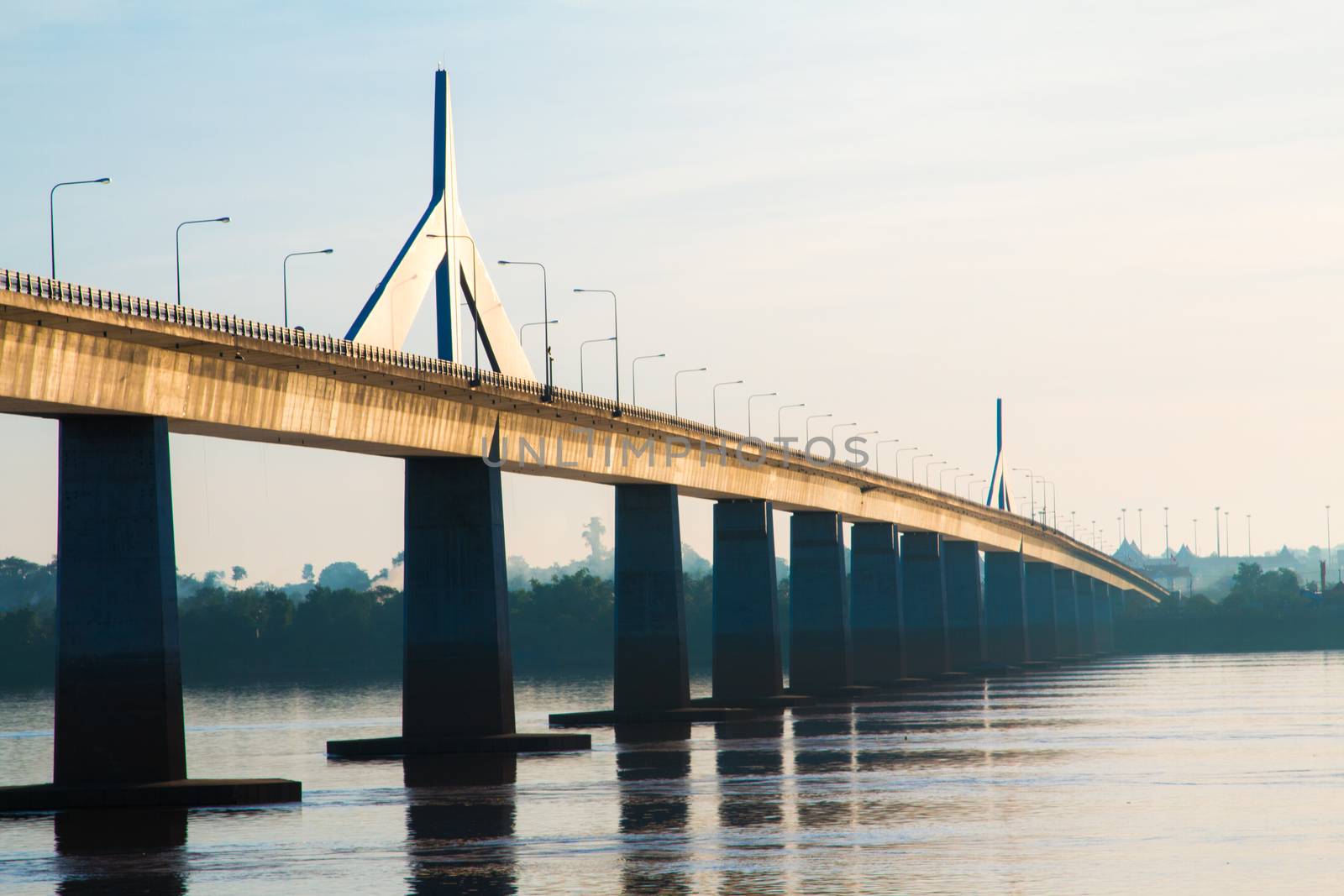 Friendship Bridge Thailand - Laos Mukdahan ,Sun rise