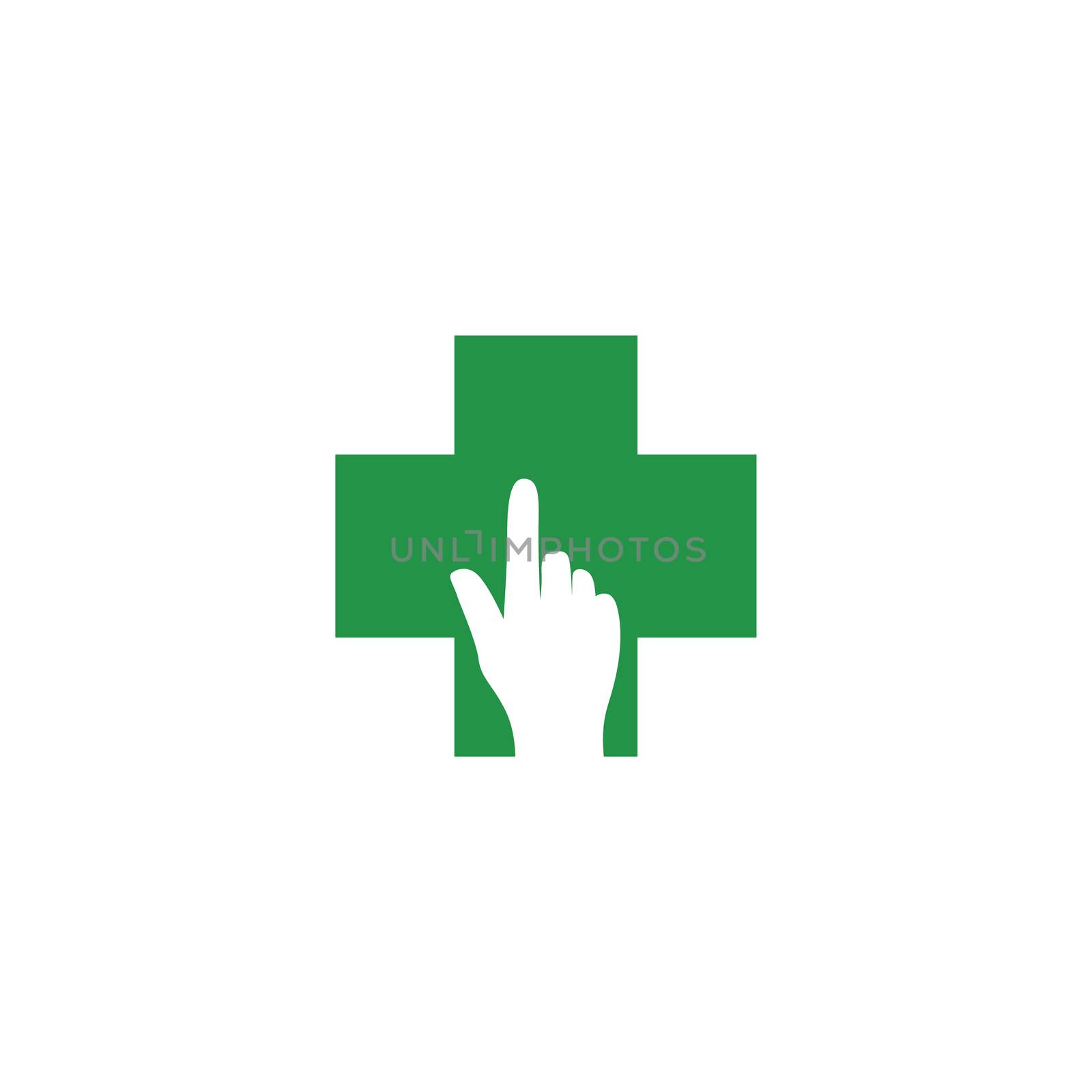 green medical logotype theme vector art illustration