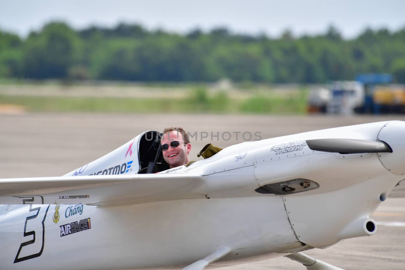 CHONBURI - NOVEMBER 20 : Stanislas Damiron pilot of France with Western Air Racing aircraft in Air Race 1 Thailand at U-Tapao International Airport on November 20, 2016 in Chonburi, Thailand.