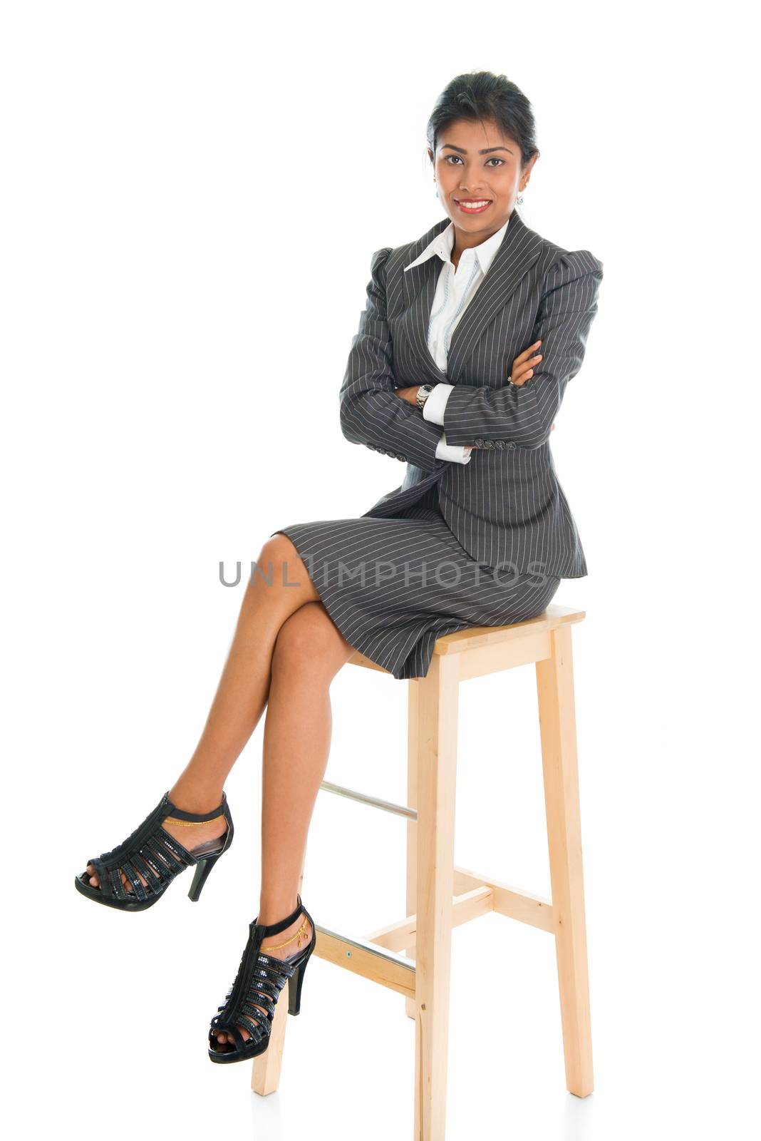 Black businesspeople seated on chair. by szefei