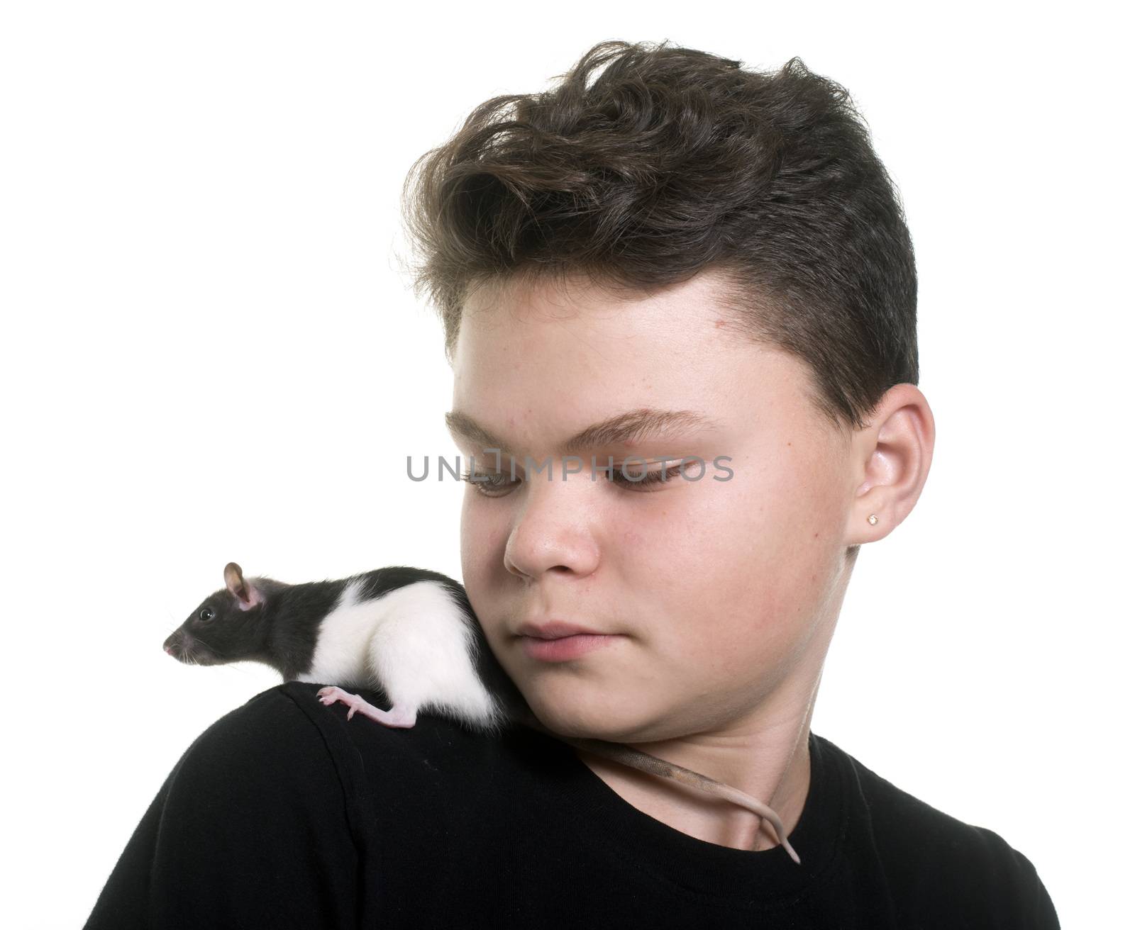 black and white rat and teen by cynoclub