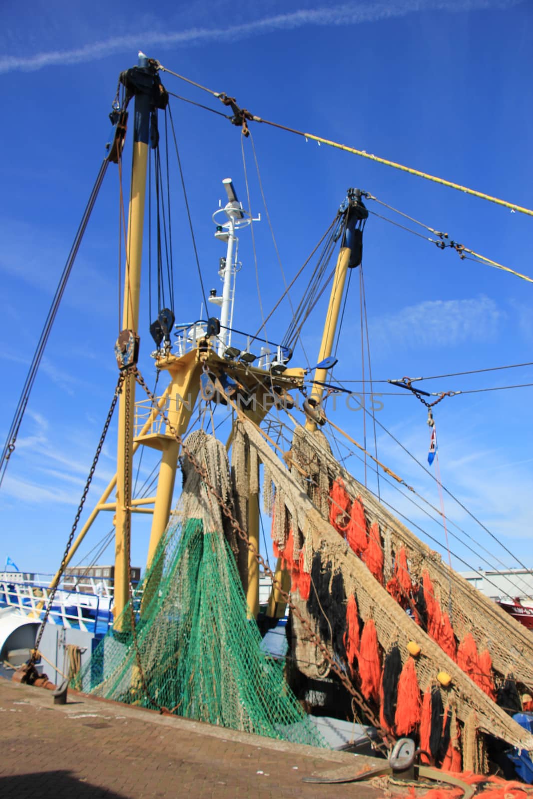 Fishing nets on a mid size trawler