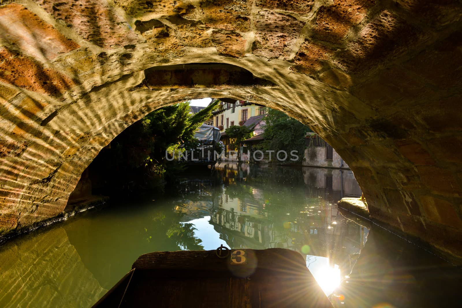 Boat while visit Colmar, Alsace, France or Little Venice.