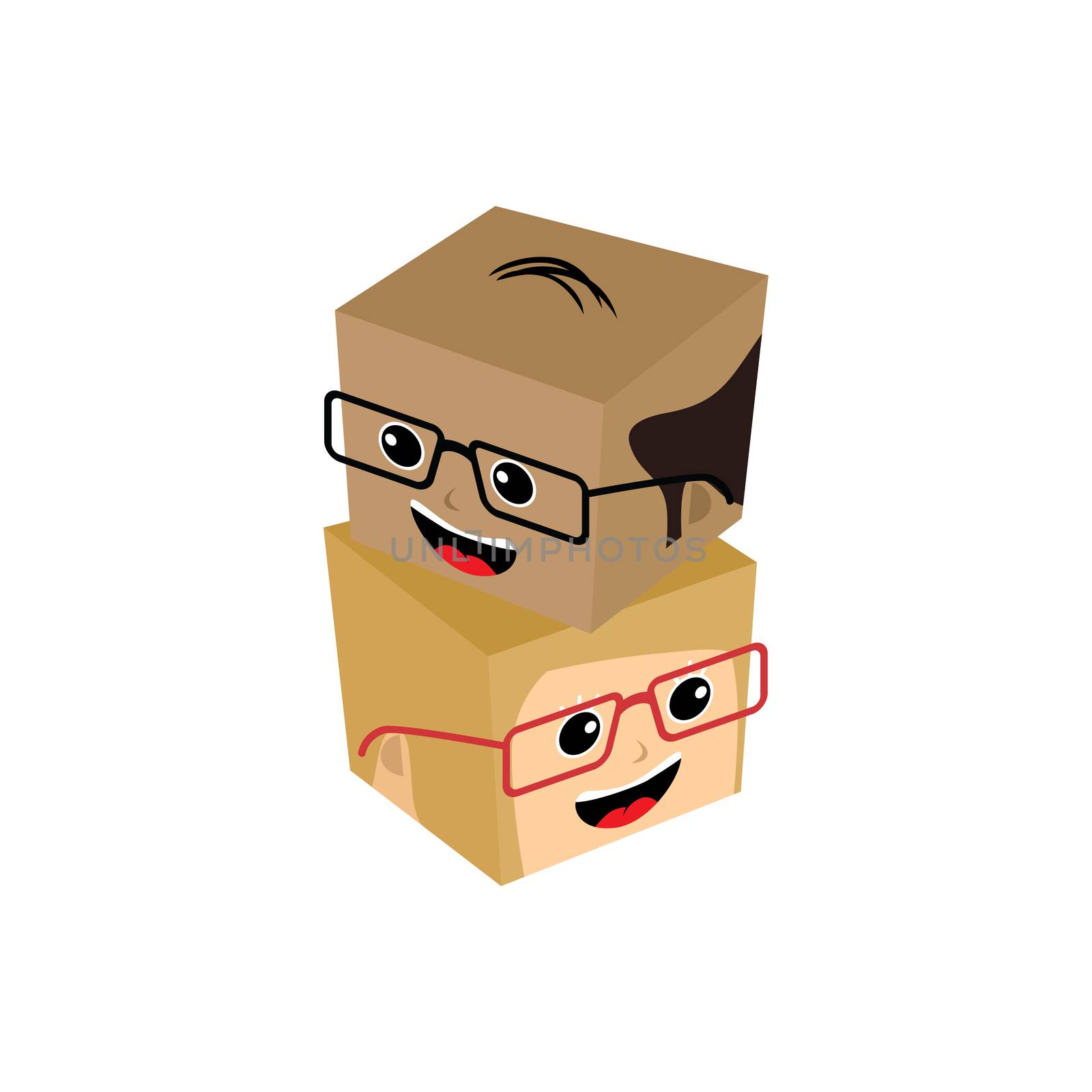 cartoon people isometric by vector1st