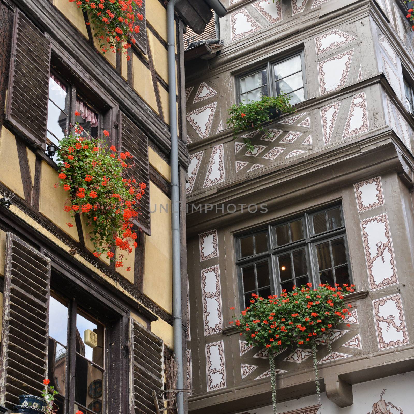 Strasbourg, Strasbourg, part of nice house in Petite France area. in Petite France area, Alsace, Bas Rhin