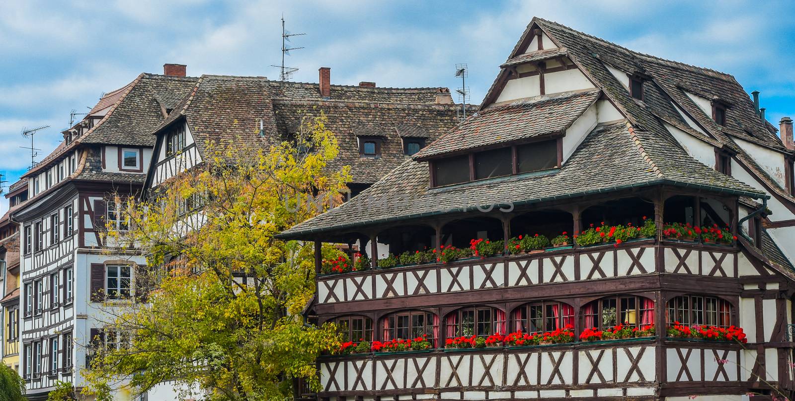 Strasbourg, Strasbourg, part of nice house in Petite France area. in Petite France area, Alsace, Bas Rhin