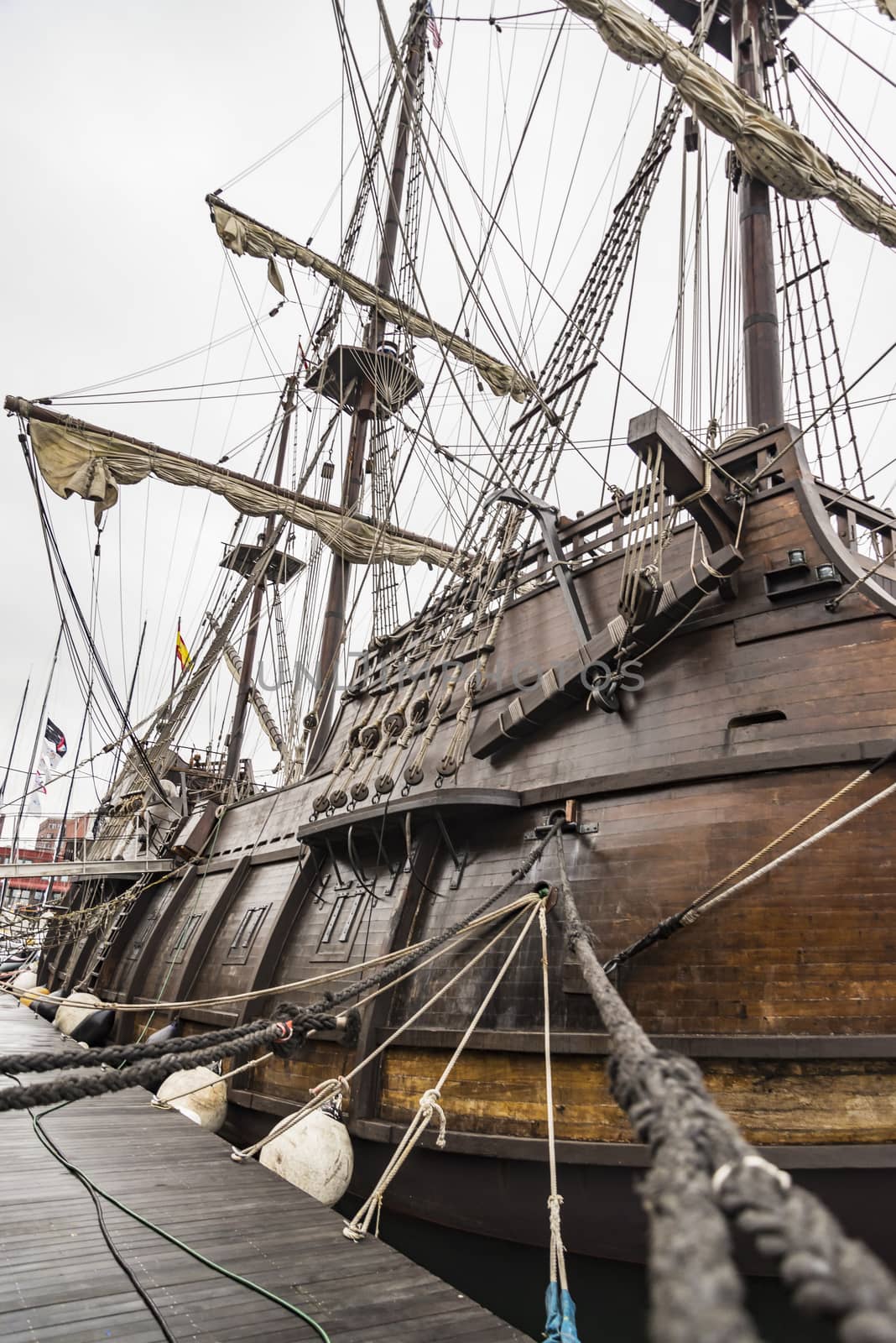 Old Ship galleon details in Maine by edella