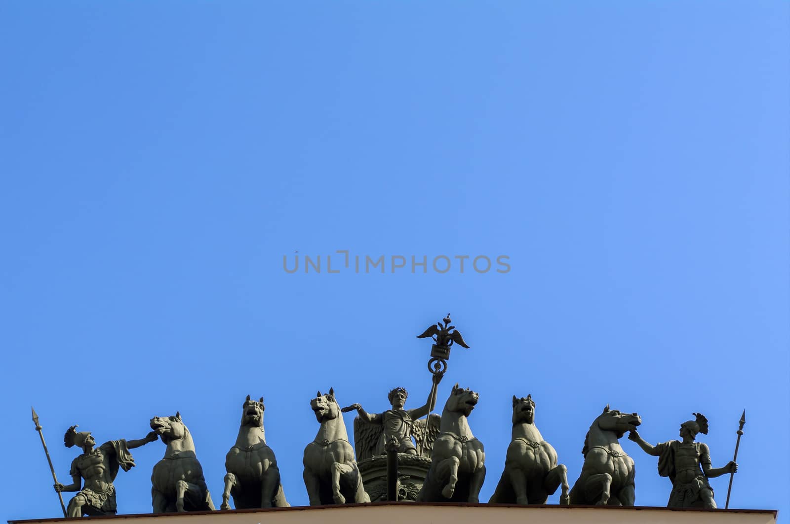 SAINT PETERSBURG - JUNE 05, 2014: detail Chariot of Glory on the Triumphal Arch General Staff Palace Square. by evolutionnow