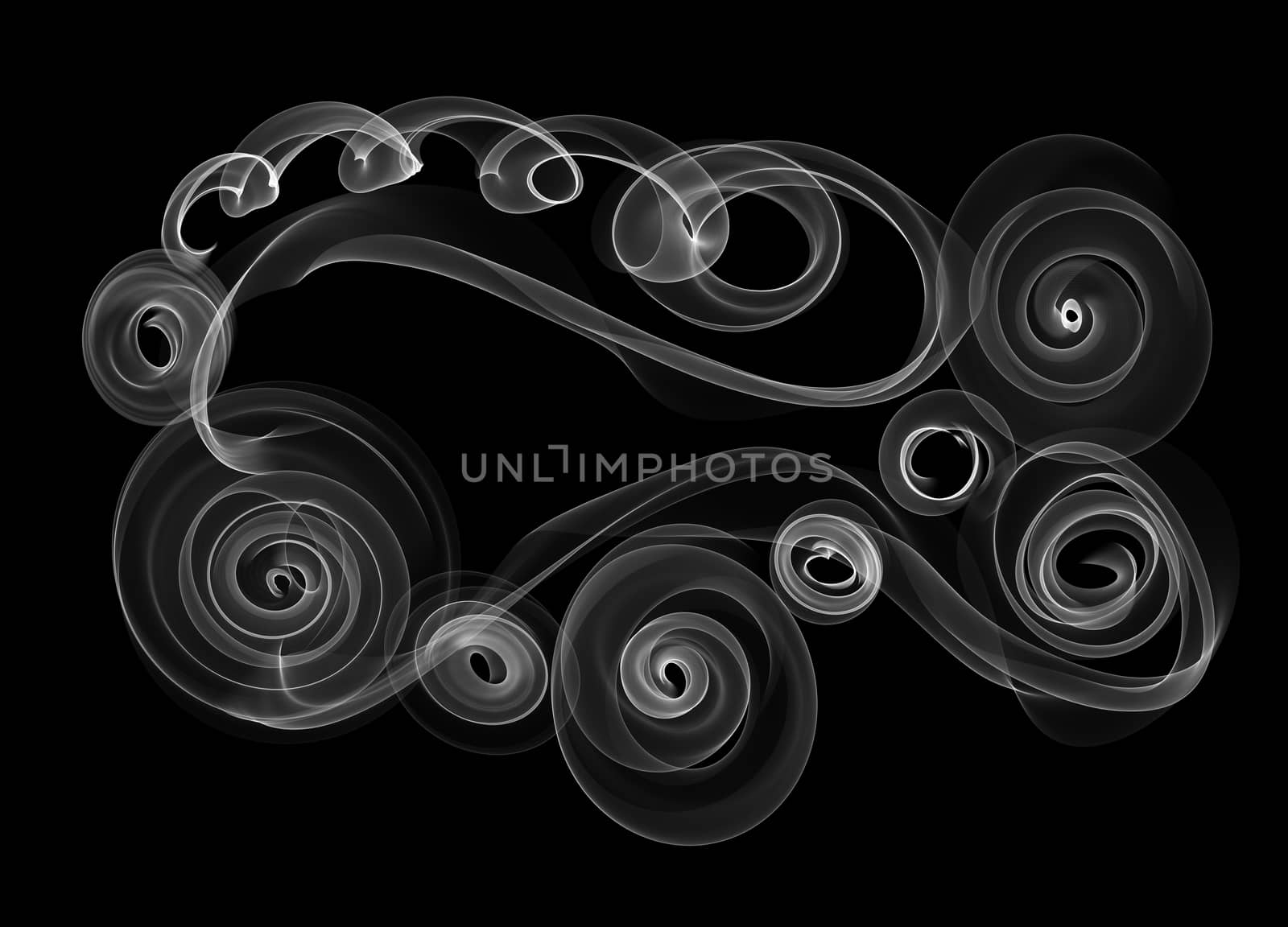 abstract white flame smoke frame over black background with copyspace for your text and design by skrotov