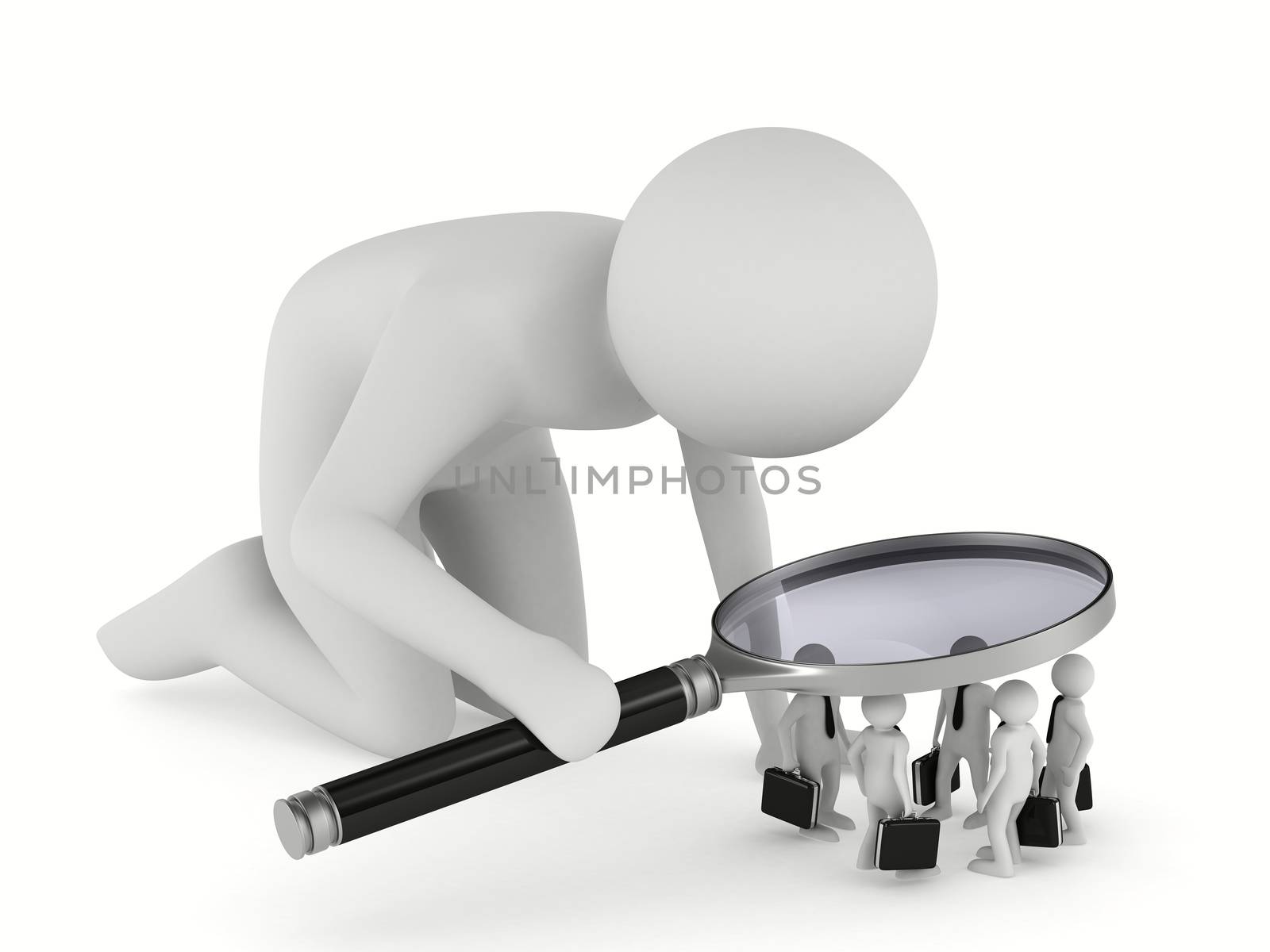 personnel selection on white background. Isolated 3D image by ISerg
