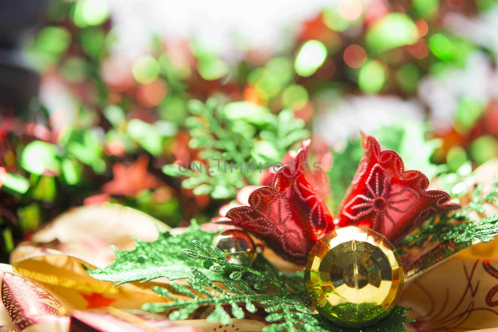 Close up of Christmas decoration use for background