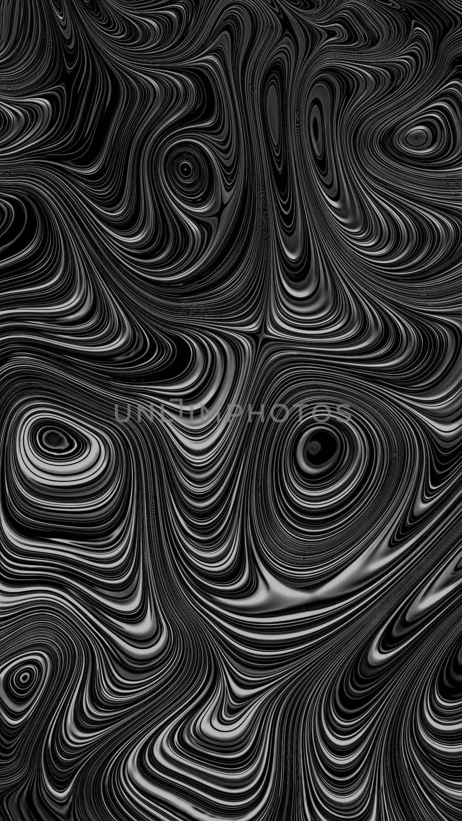 Abstract geometric background - computer-generated image. Fractal art: wrinkled and distorted concentric circles, repeated many times. Gnarl marble pattern. For desktop wallpaper, prints, covers.