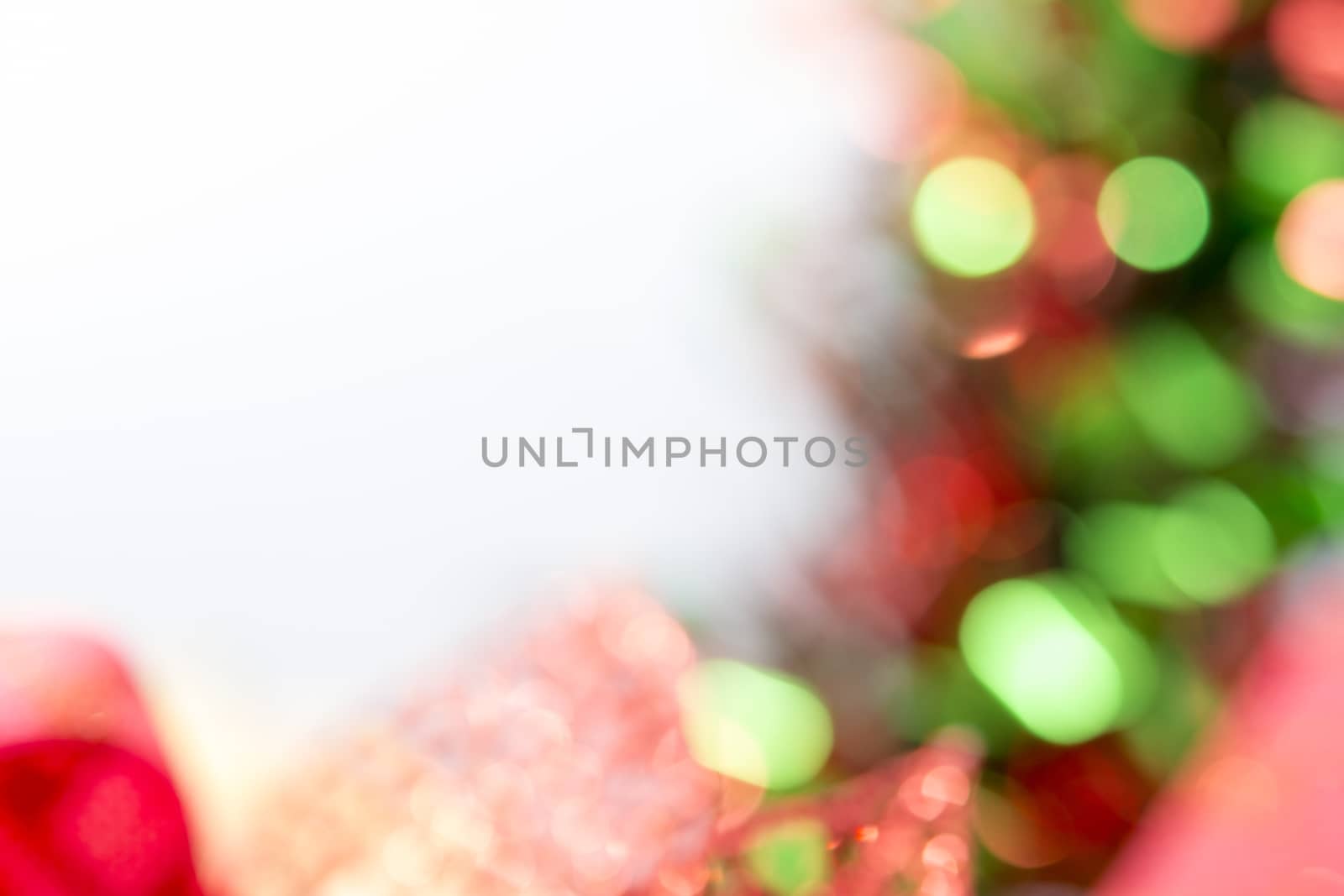 Blur image for Christmas decoration on white background