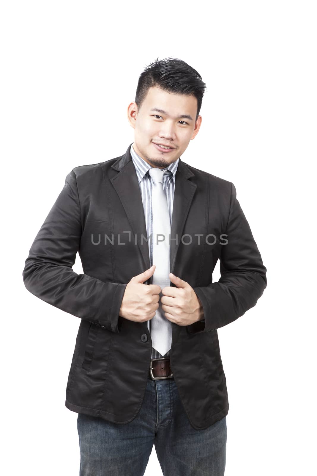 young smart asian man in western suit nice happy face standing o by khunaspix