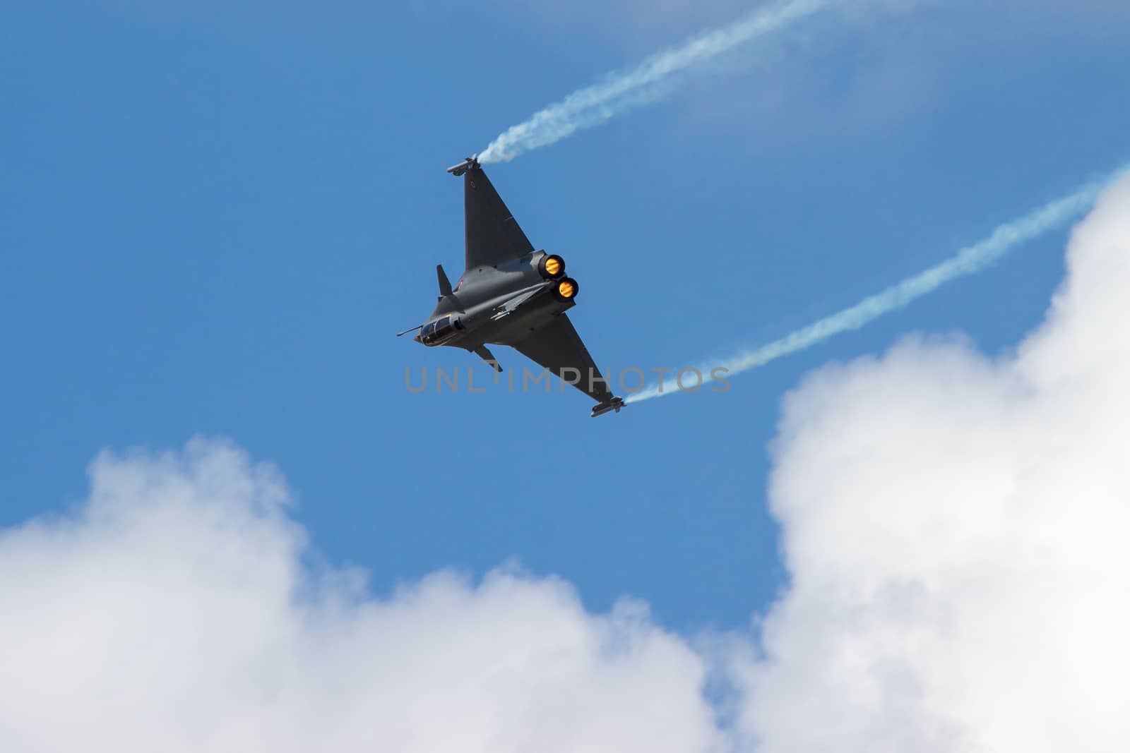 Fighter Jet flying away from camera