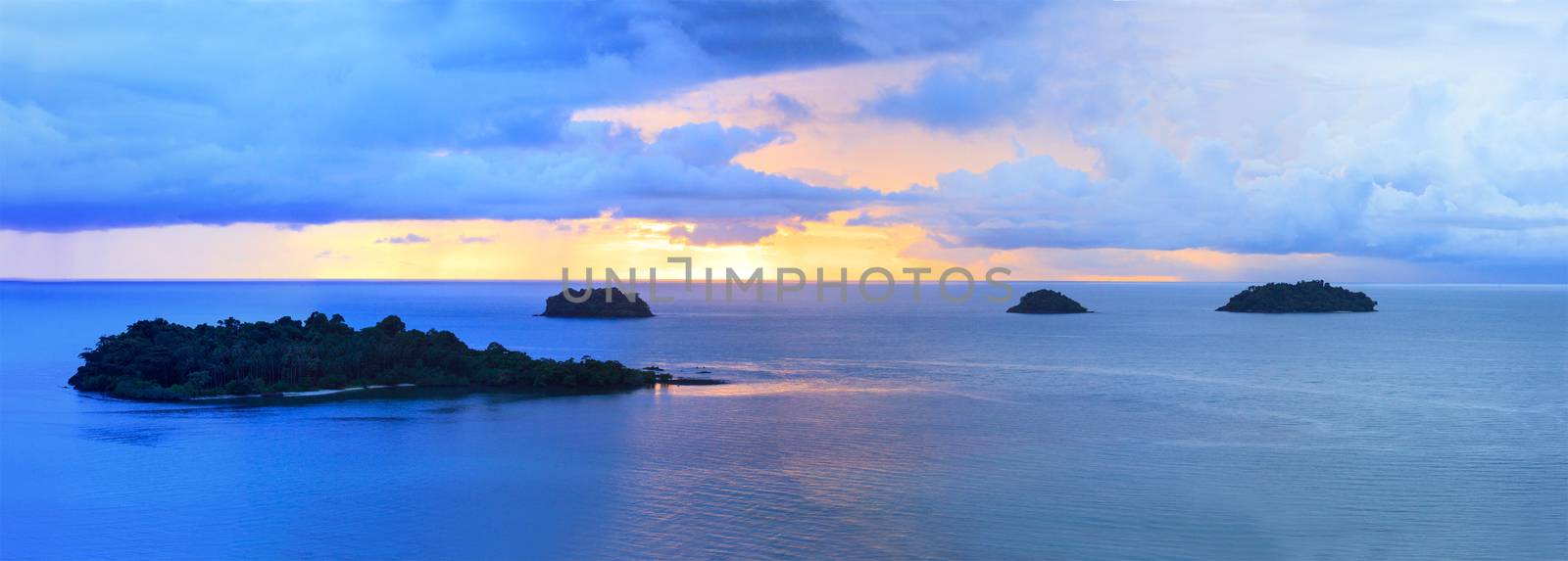 panorama of sun set sky at koh chang island trat province import by khunaspix
