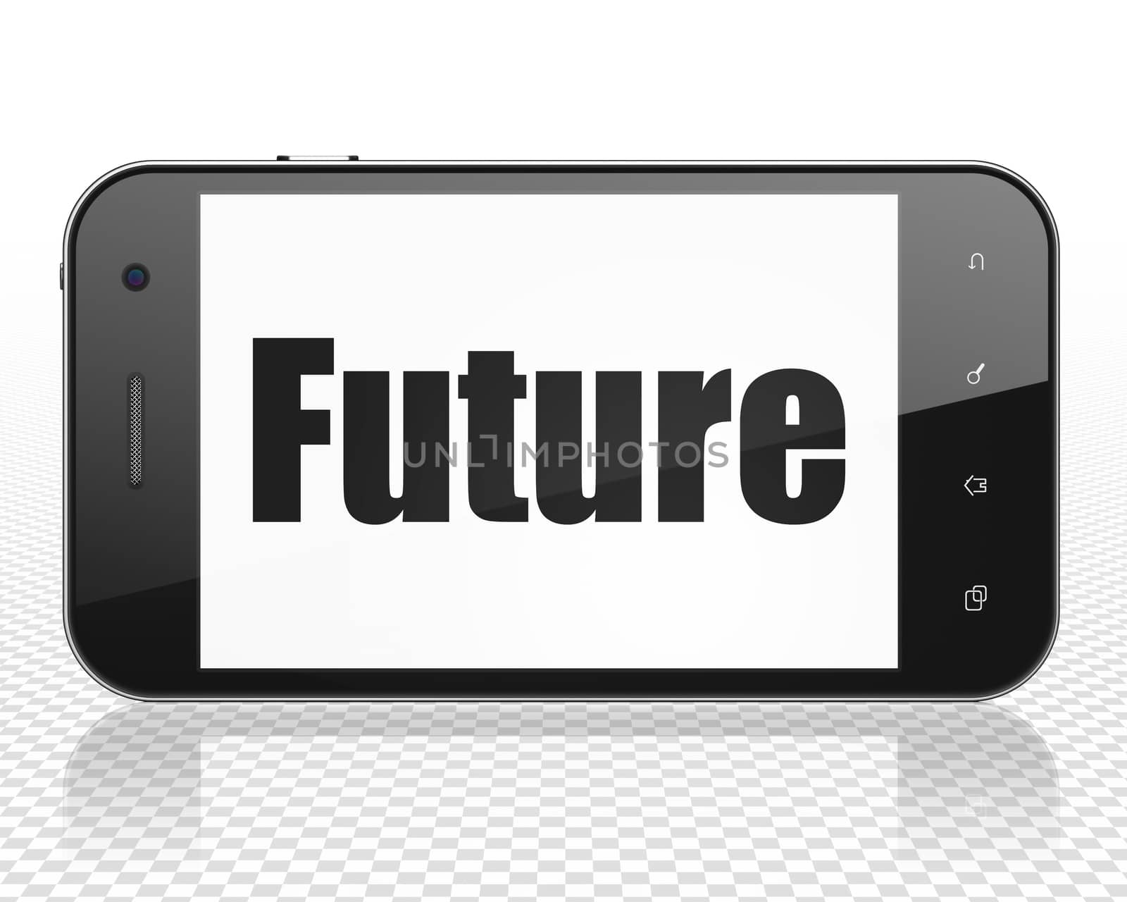 Time concept: Smartphone with Future on display by maxkabakov