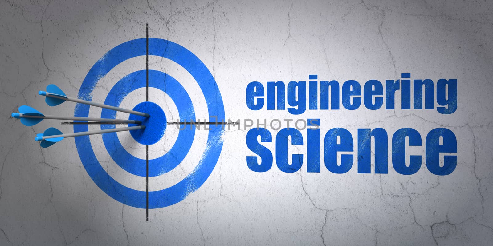 Science concept: target and Engineering Science on wall background by maxkabakov