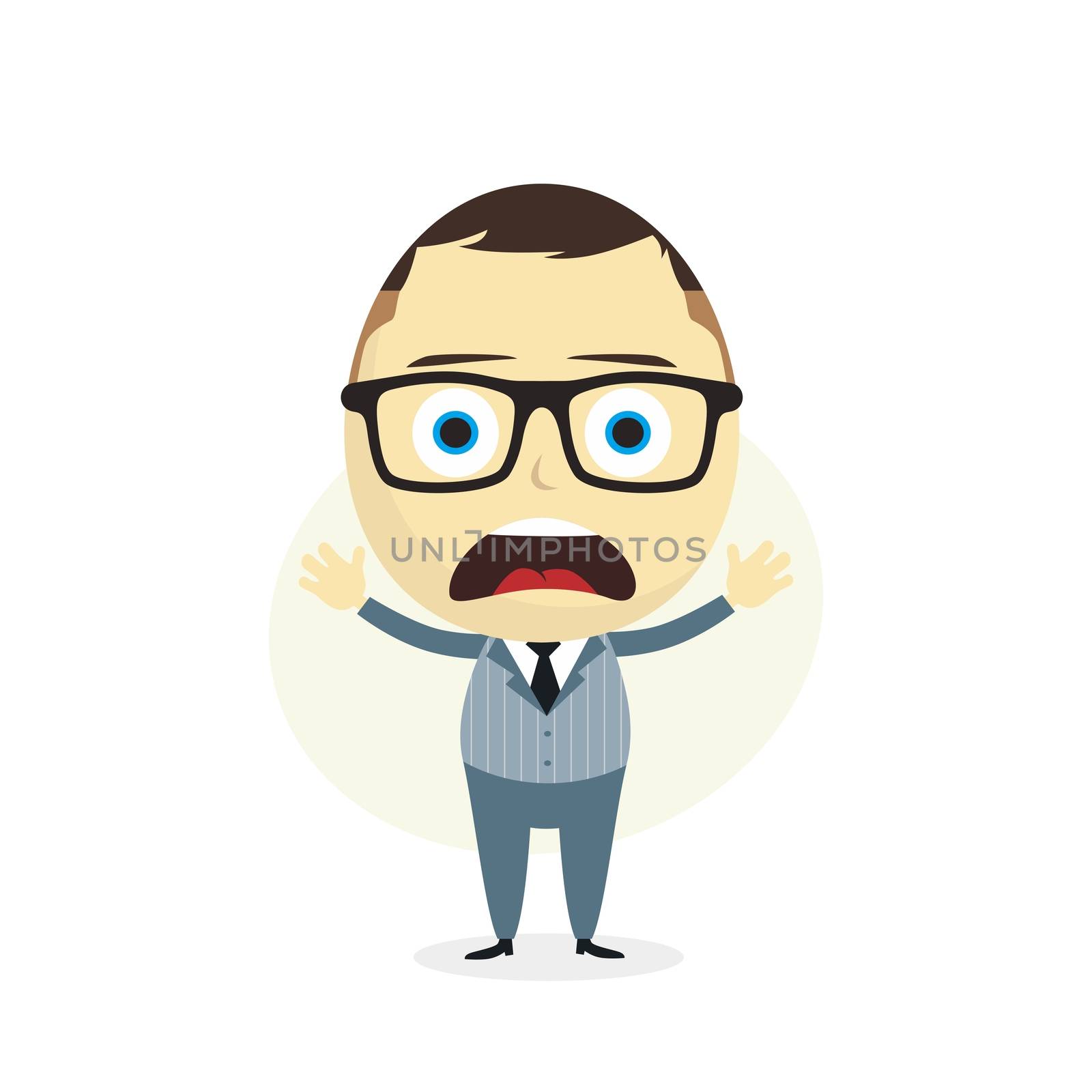 clueless businessman cartoon character theme vector art illustration