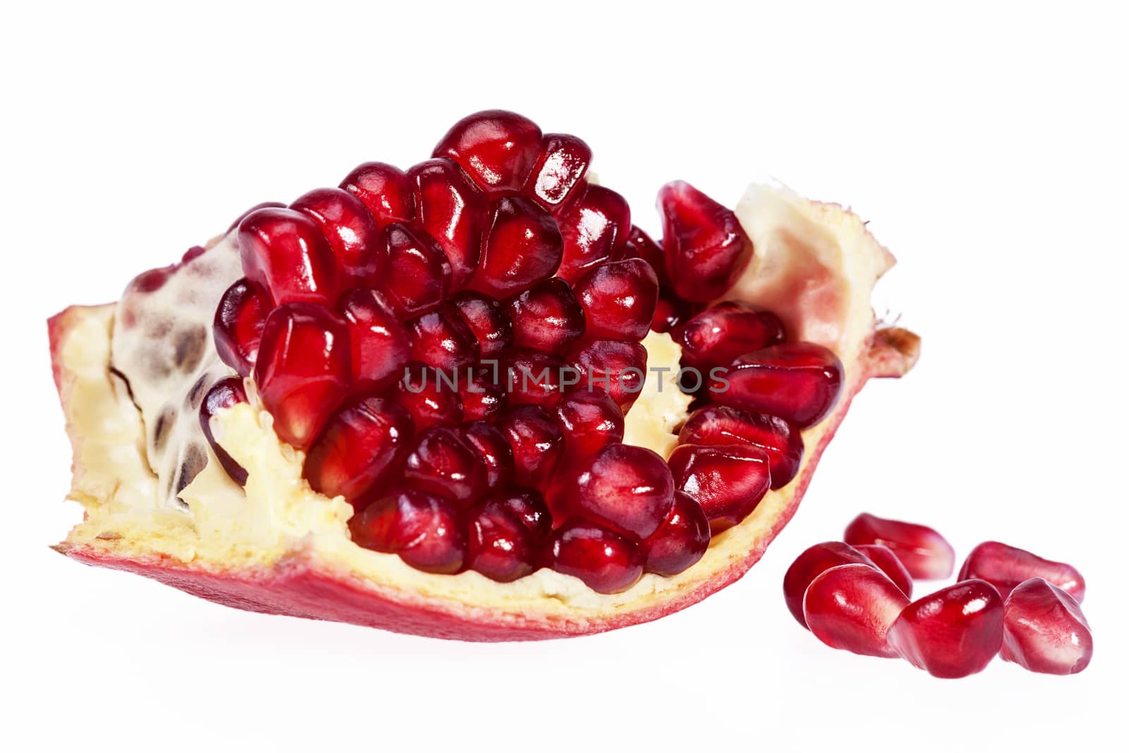  Fruit of red pomegranate isolated on white background by mychadre77