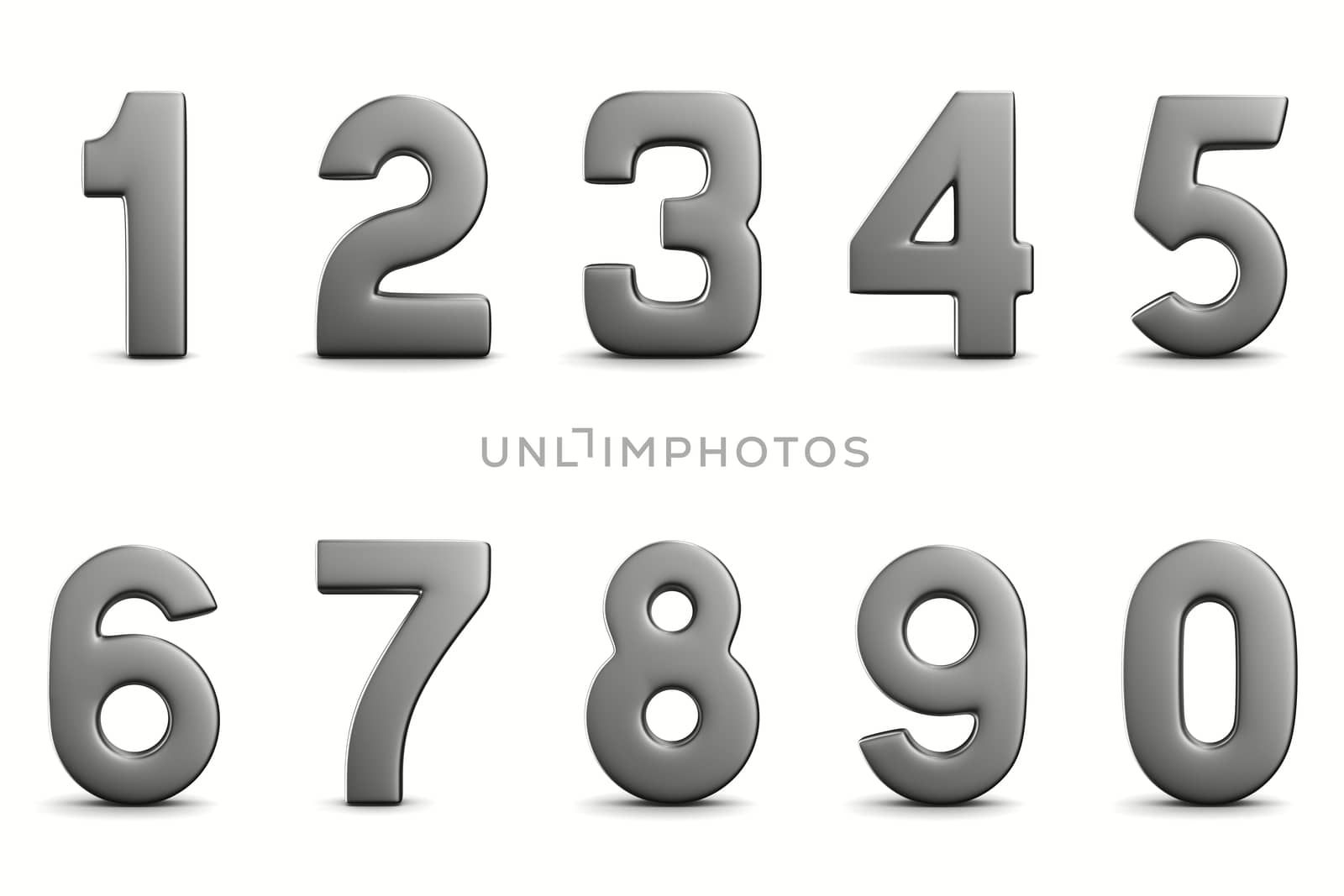 Numbers on white background. Isolated 3D image