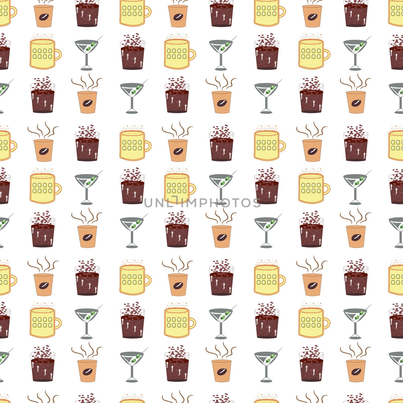 Drinks pattern -  Set of Cola, Beer, Martini and Coffee by gstalker