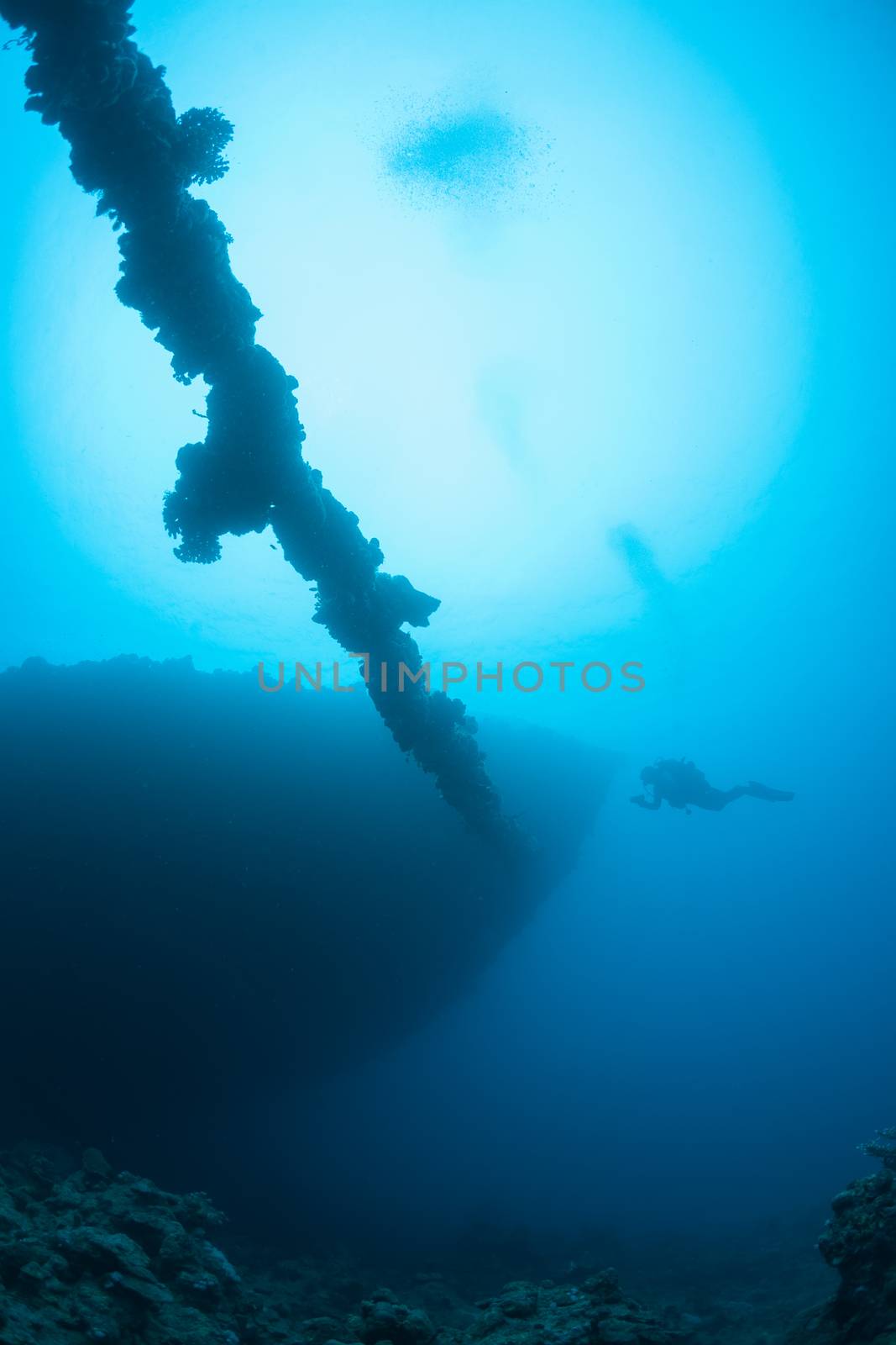 sunken ship wreck underwater diving Sudan Red Sea by desant7474