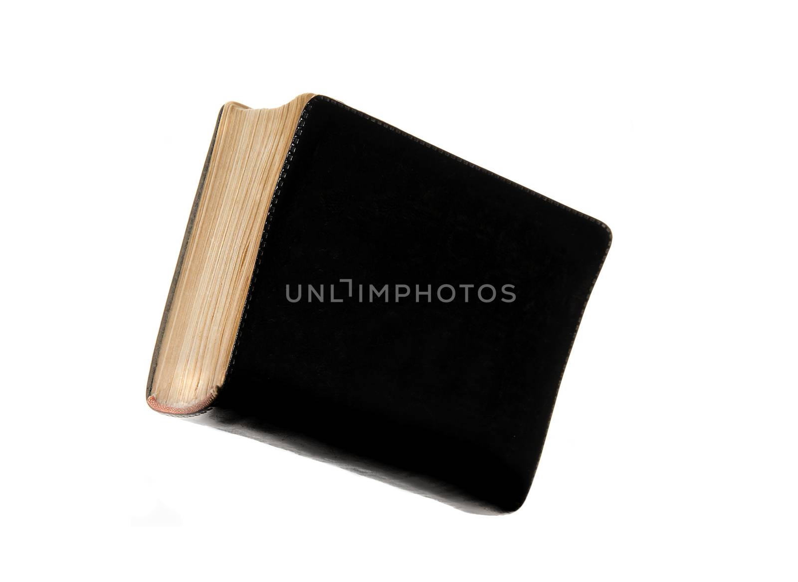 Blank black book cover isolated on white background 