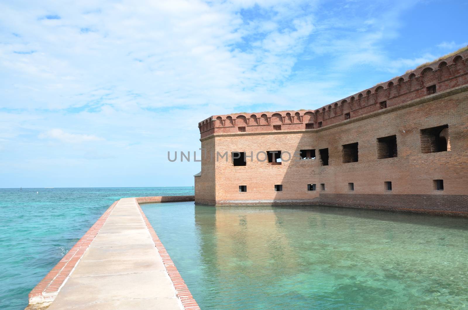 An old fort located on the island of Dry. Tortugas. This is off the coast of Florida.It served as fort and prison during the Civil War.